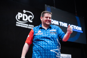 Stefan Bellmont, 1er vainqueur suisse sur le PDC European Tour - Photo : PDC / Jonas Hubner